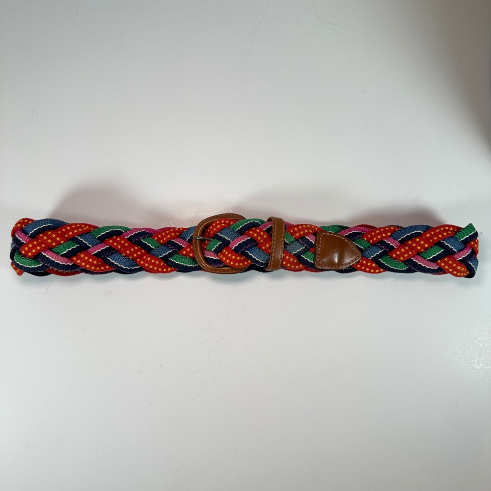 Lady Canterbury Vintage Multicolor Braided Woven Belt Medium Vtg